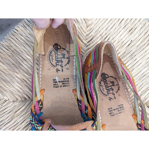 CACAHIS Slip On Sandals Womens Size 9 Brown‎ Colorful Frida Kahlo Loafers Aztec - Picture 8 of 8